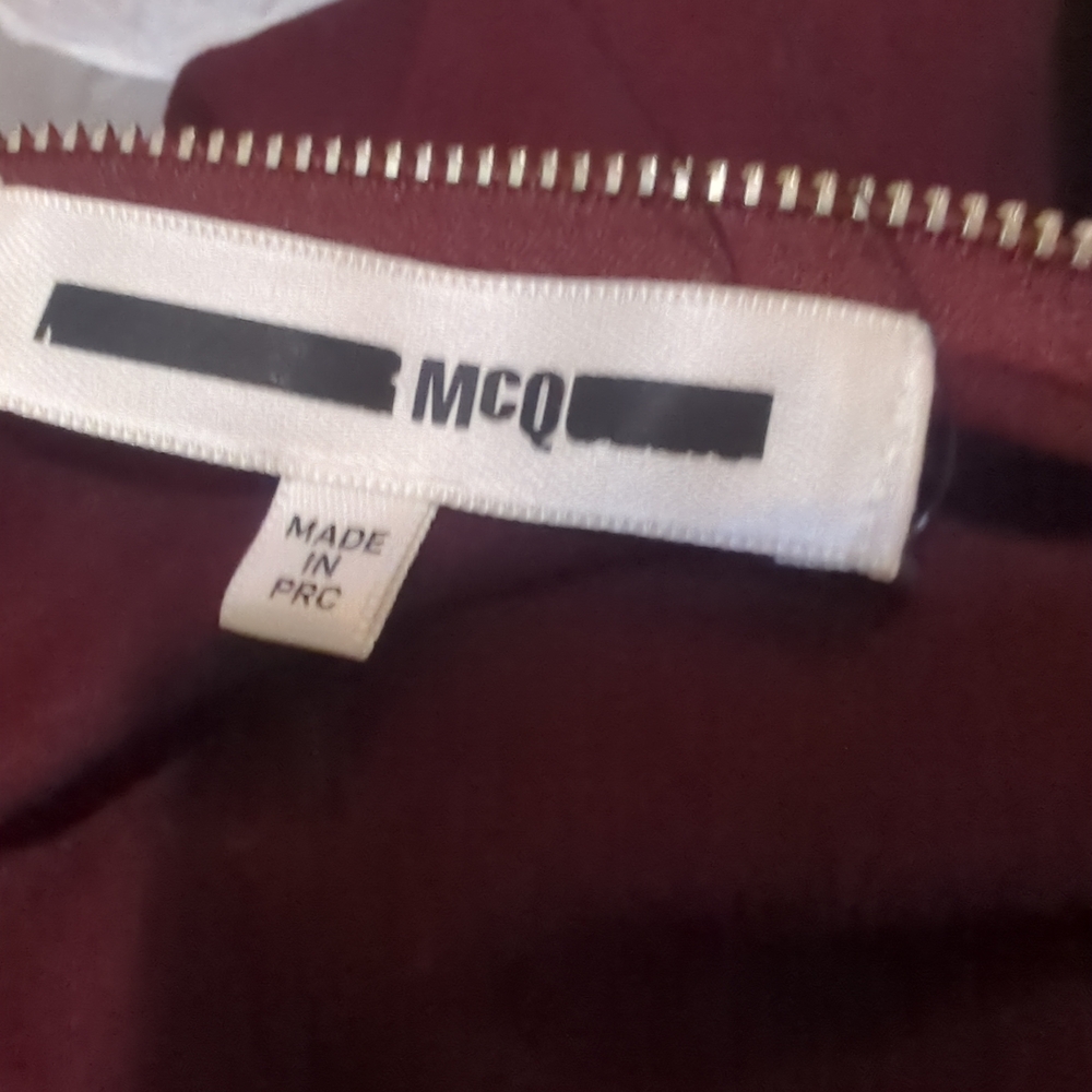 McQ Alexander McQueen Burgundy Bell Sleeve A-Line Dress XL - Picture 2 of 15